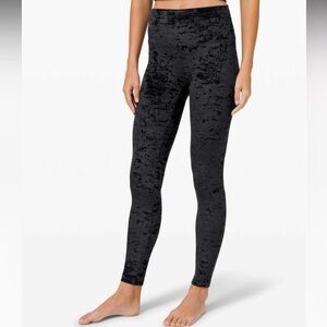 Lululemon Athletica Gray Velvet Leggings